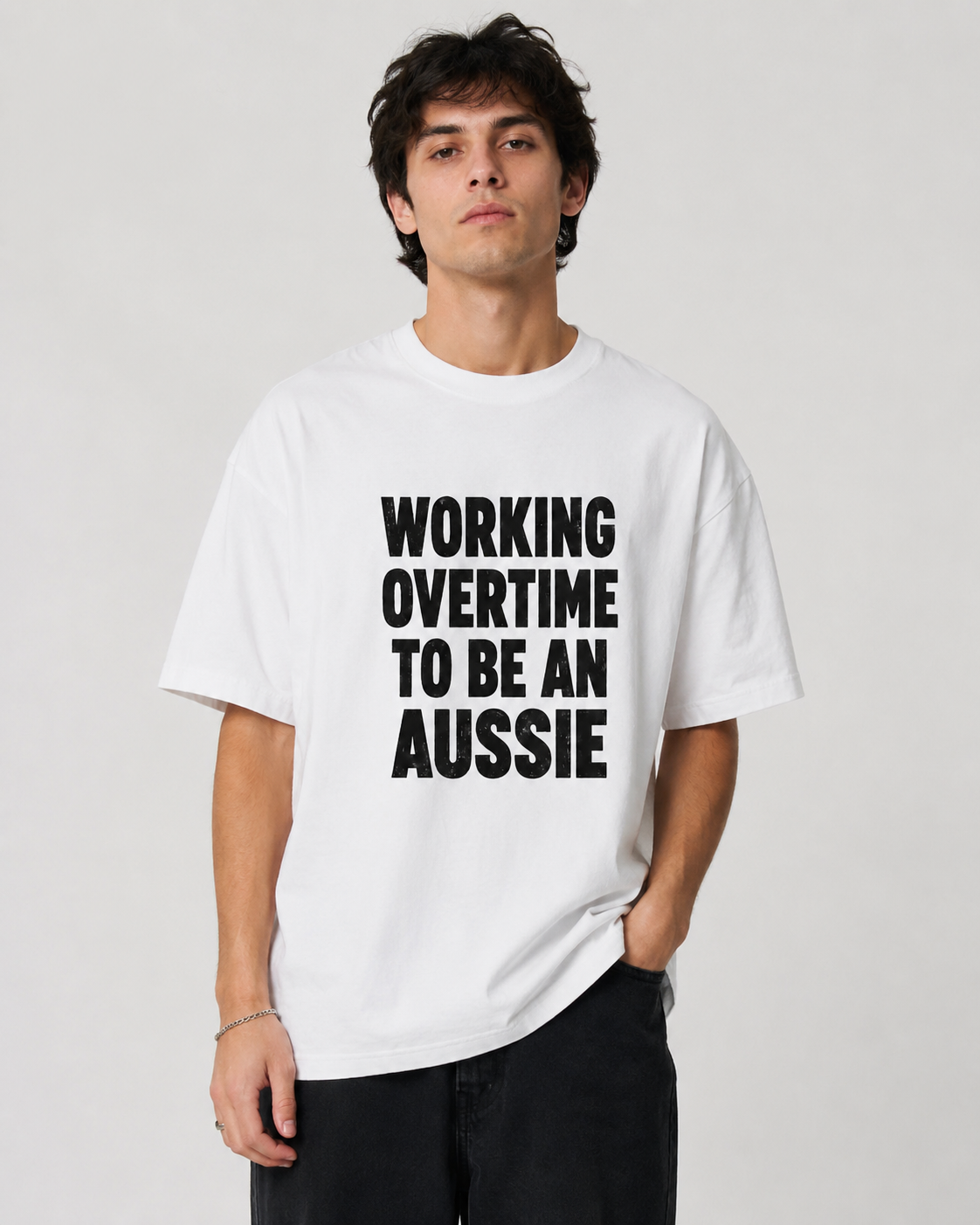 Working Hard to Be an Aussie Tee | Funny Australian T-Shirt