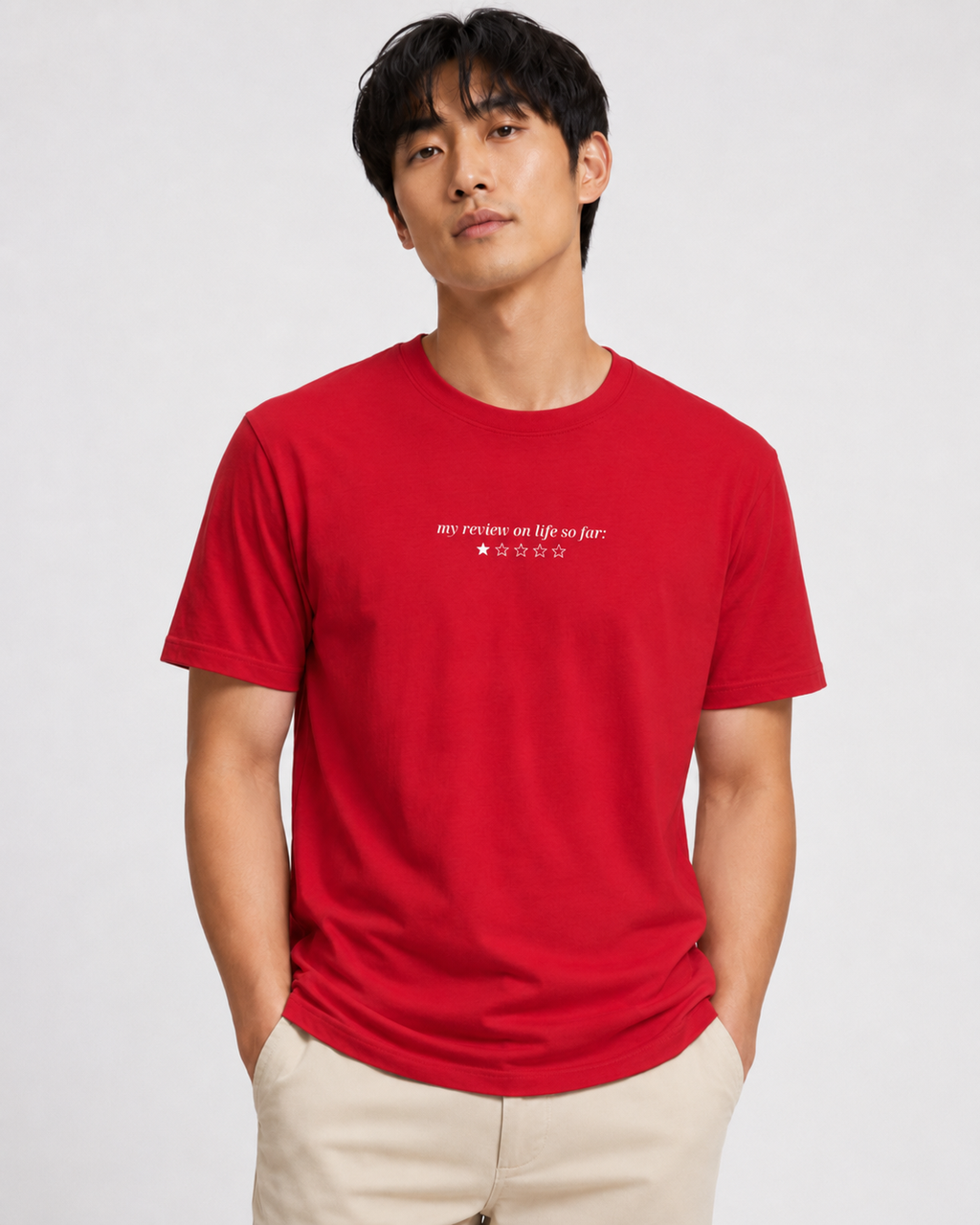 T-Shirt — "My Review on Life So Far: " Minimalist Graphic Tee