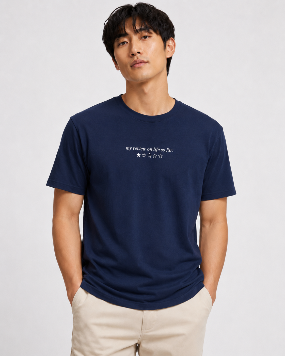 T-Shirt — "My Review on Life So Far: " Minimalist Graphic Tee
