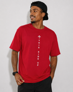 Graphic Tee – "This Side Up" Vertical Arrow Crew Shirt