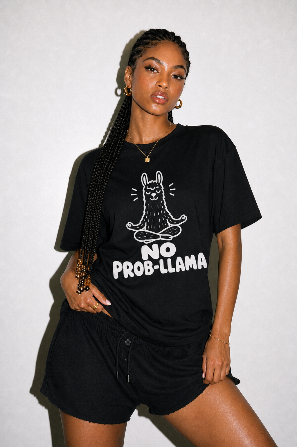 No Prob-llama T-Shirt — Funny Yoga Llama Tee for Relaxation & Humor